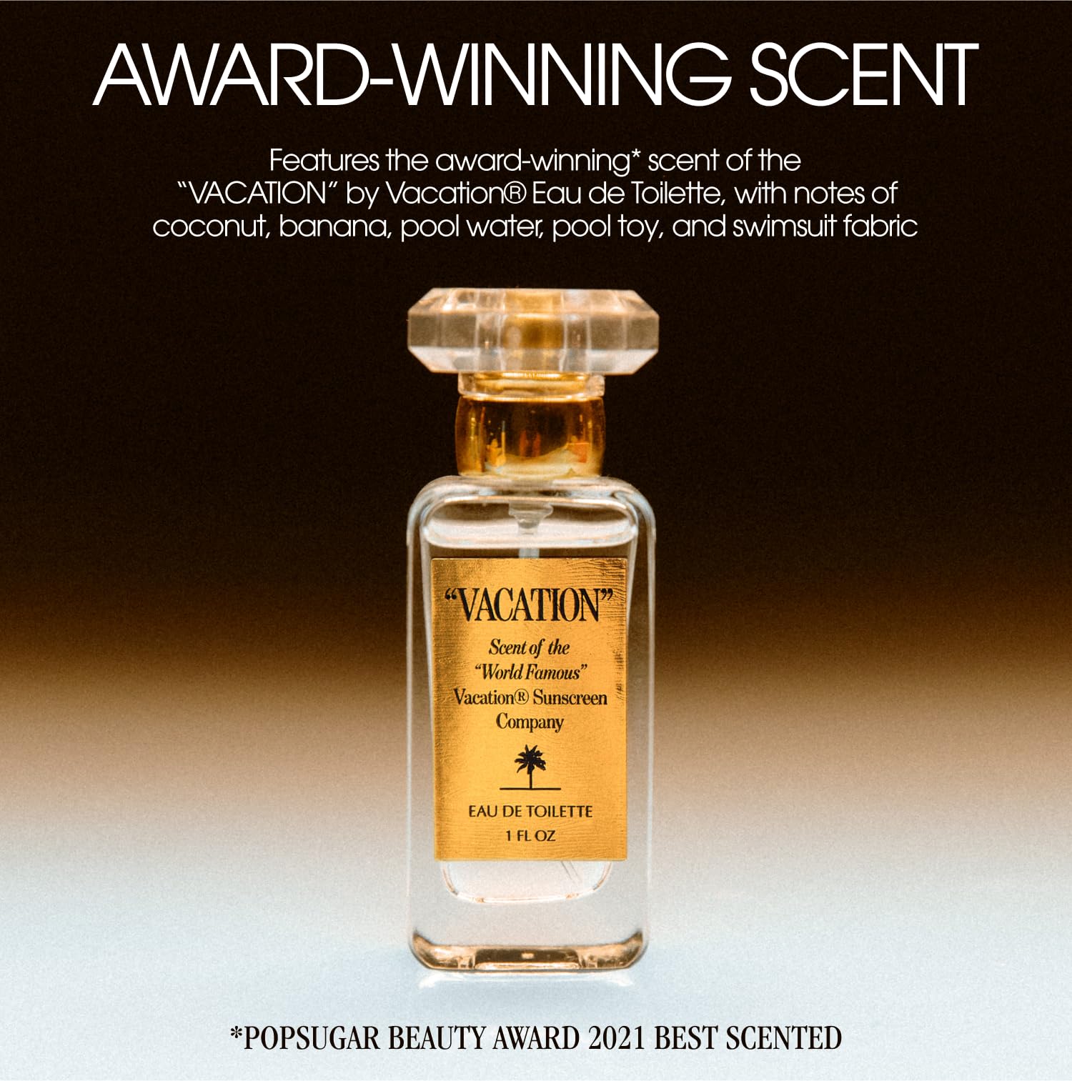 VACATION Shimmer Oil SPF 30 liquid gold close-up showing shimmer texture.