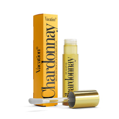Vacation SPF 30 Chardonnay Lip Oil bottle shows nourishing protection and a delicate glossy finish.