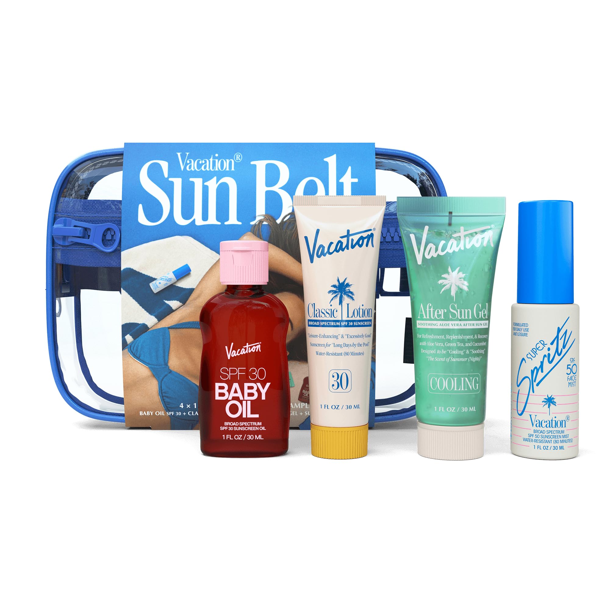 Vacation Baby Oil SPF 30 bottle with tropical scent for easy sun protection