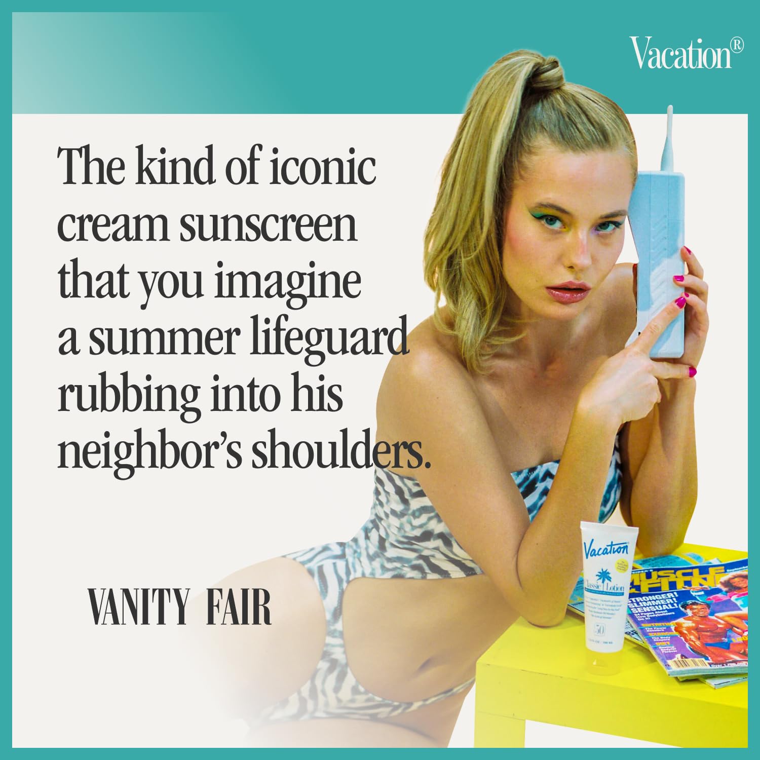 VACATION Sunscreen Lotion provides an invisible finish on all skin tones.