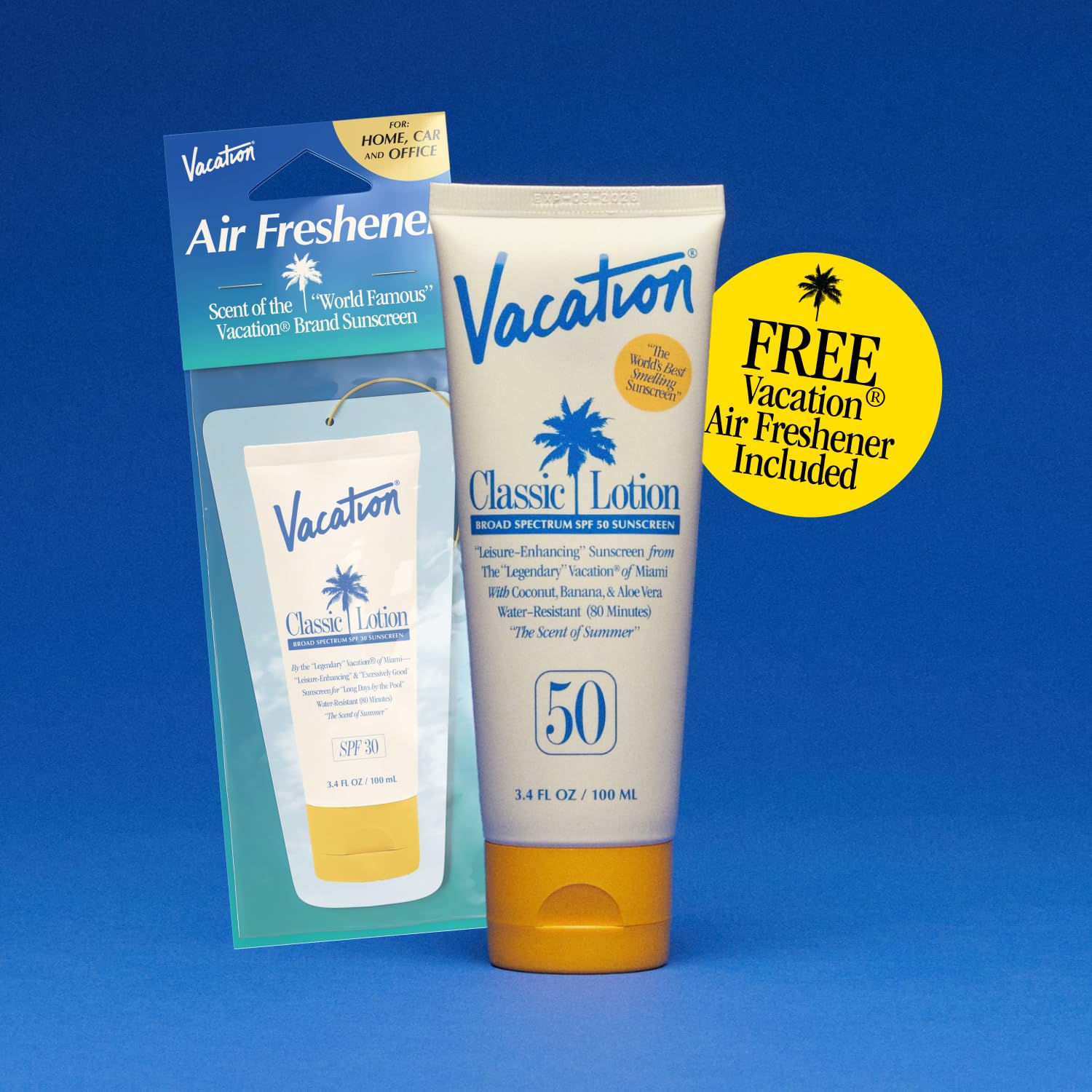 Vacation Sunscreen bottle with water-resistant label for active days outdoors