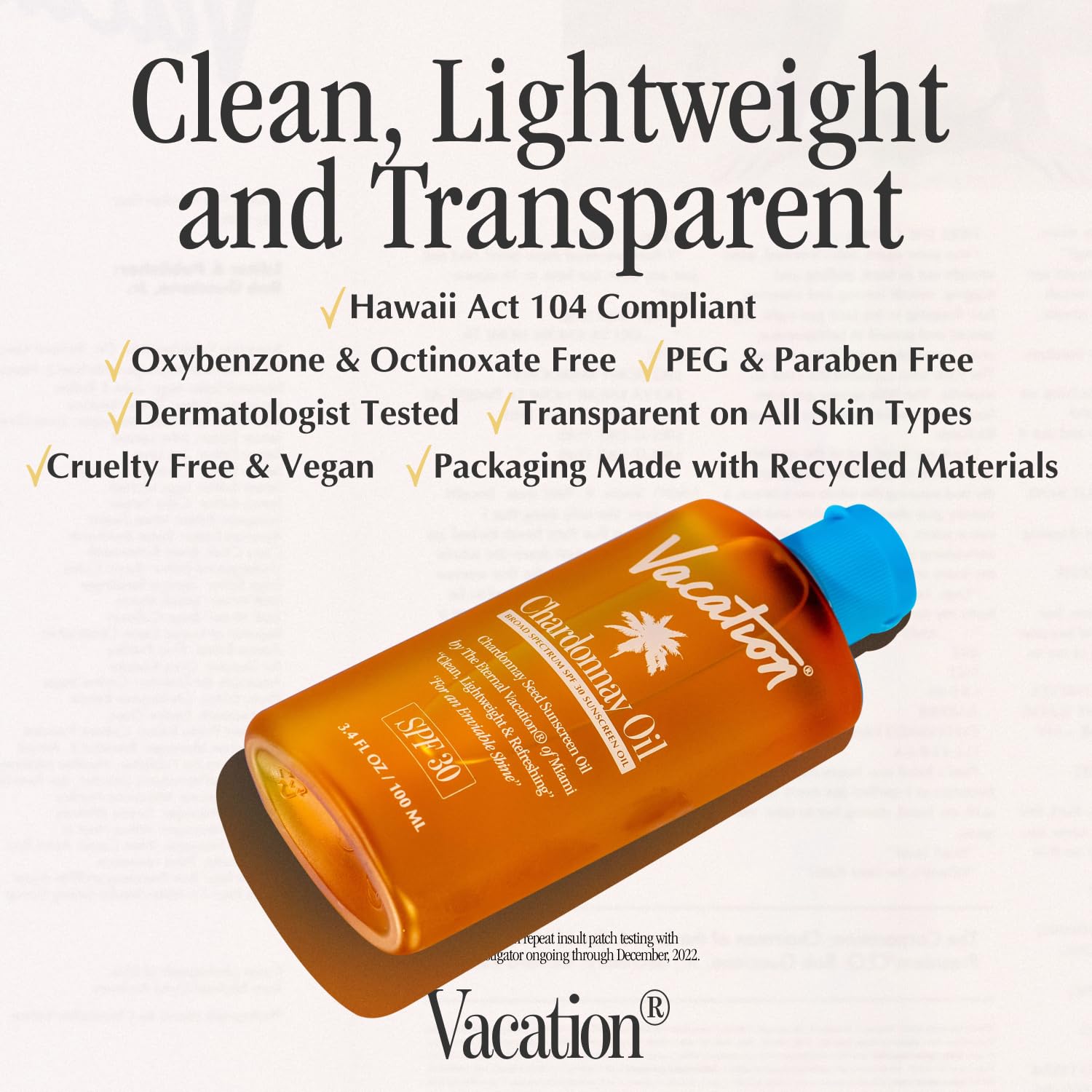 Vacation Chardonnay Oil appears transparent on diverse skin tones during wear.