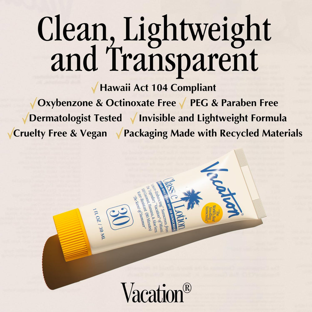 Vacation water-resistant SPF 30; long-lasting protection at beach or pool