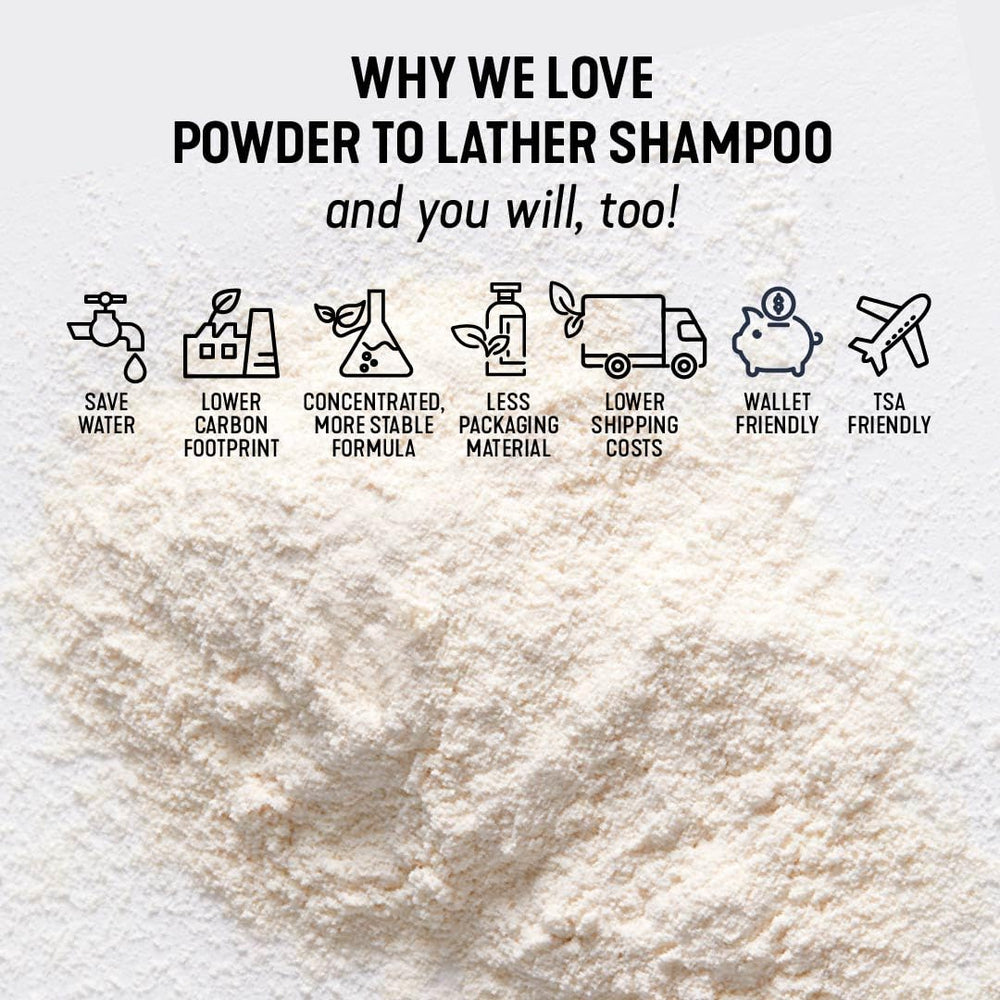 Vacaville Peppermint Powder Shampoo fermented oil complex helps soften hair