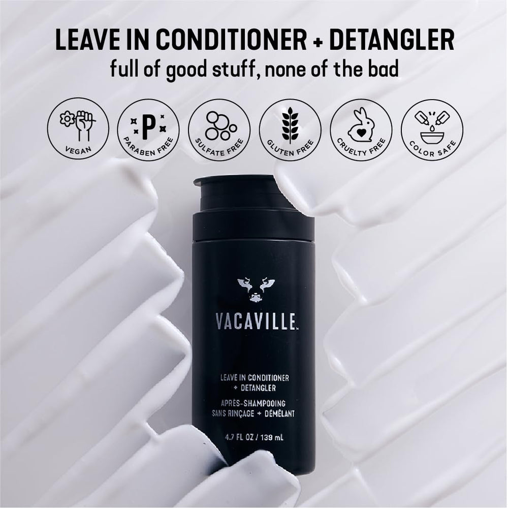 Vacaville Vegan sulfate-free formula badge with cruelty-free seal.