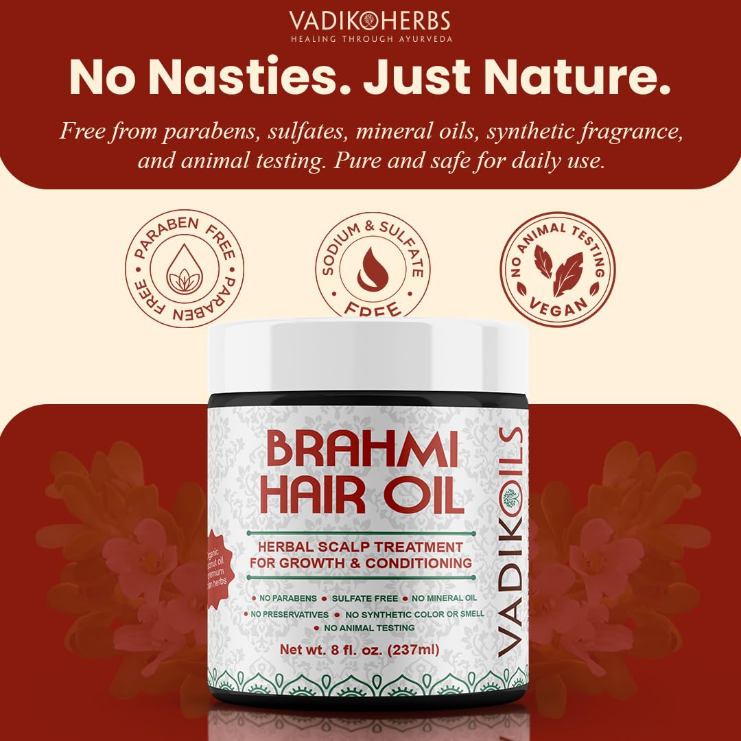 Vadik Herbs Brahmi Oil on beard addresses itching and dryness