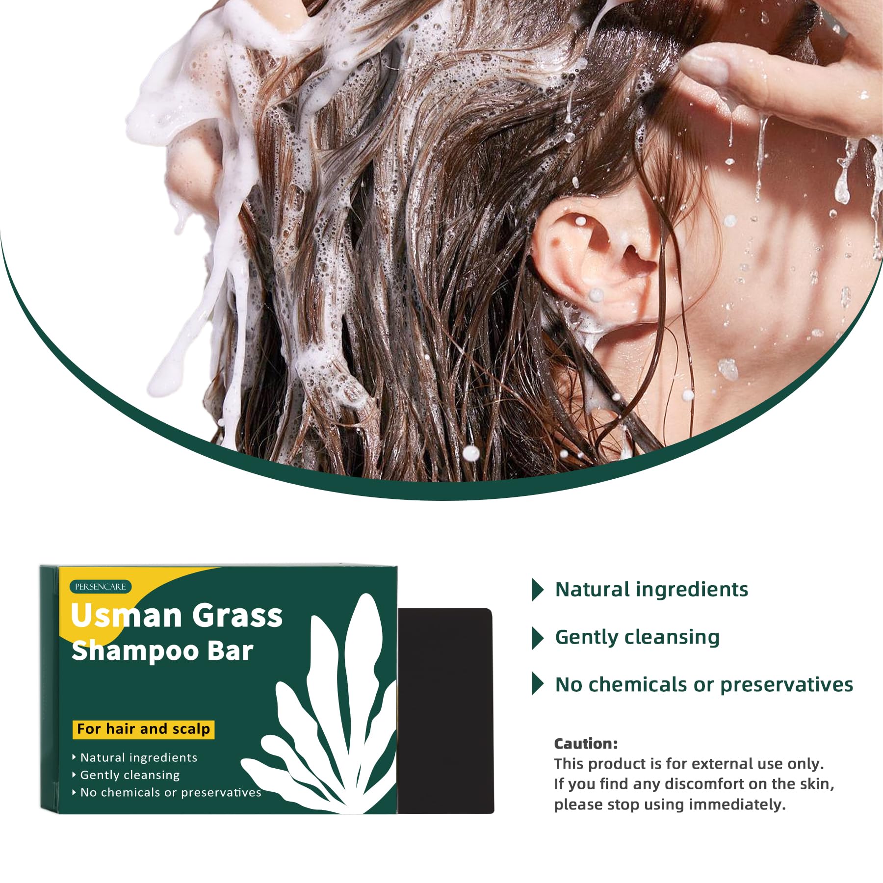 VAEYAE Usman Grass Shampoo Bar gray hair focus supports balanced appearance.