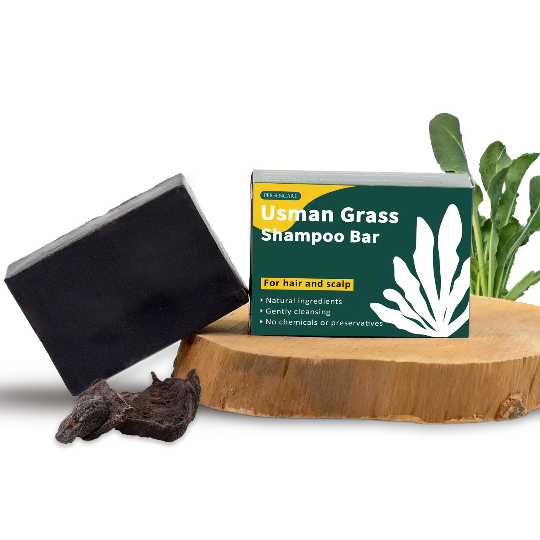 VAEYAE Usman Grass Shampoo Bar eco packaging supports sustainable care.