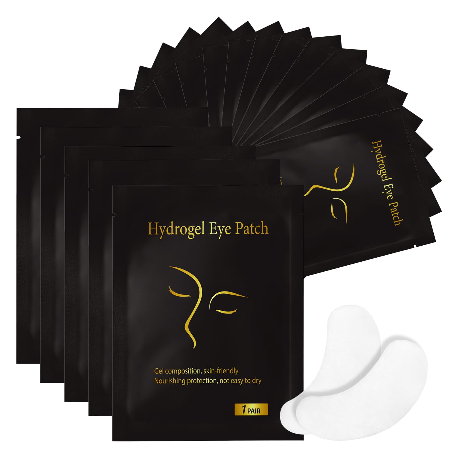 Vaincre hydrogel eye patch curved fit for lash extensions and lower lash protection.