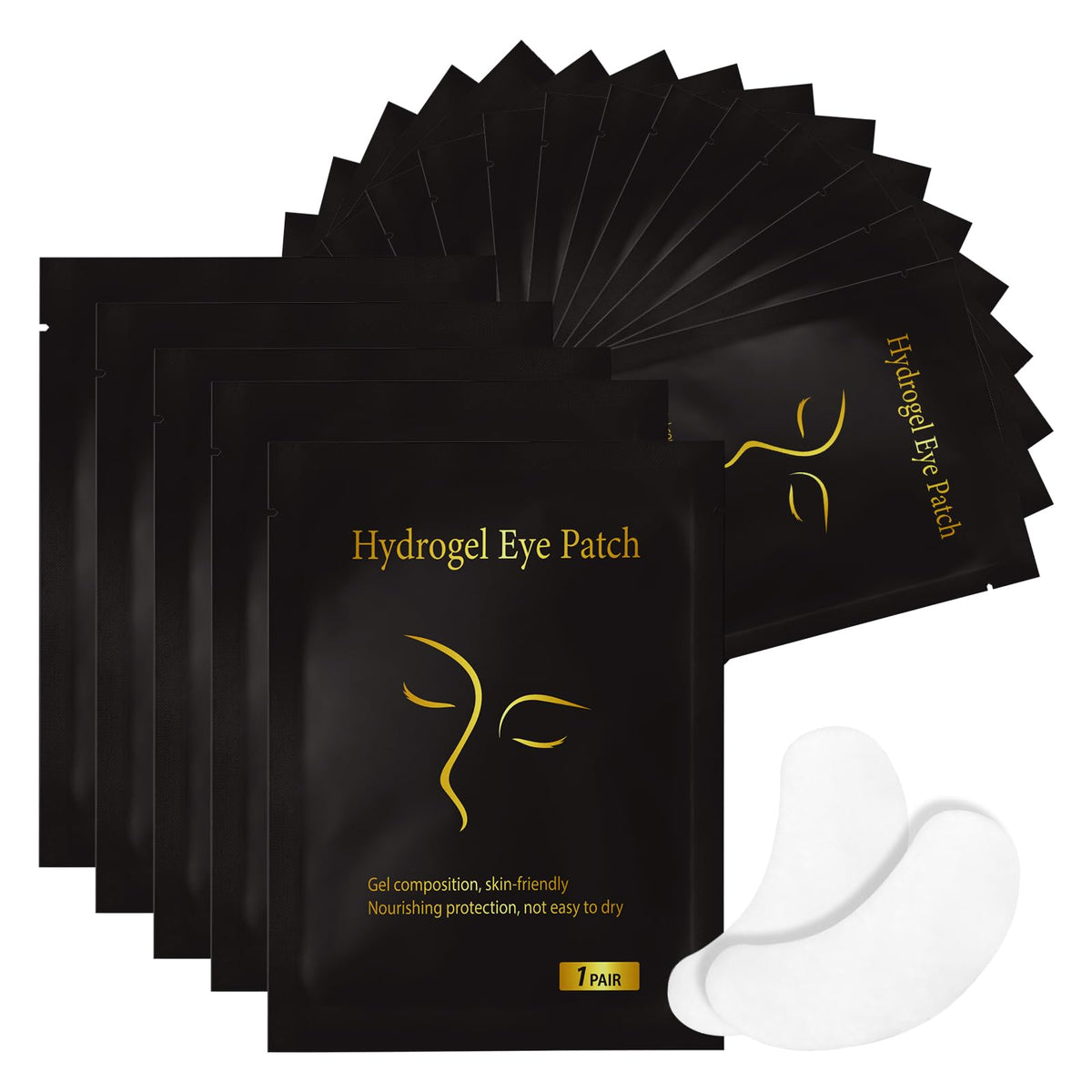 Vaincre hydrogel eye patch curved fit for lash extensions and lower lash protection.
