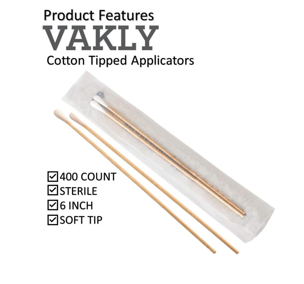 Vakly sterile packaging with peel-down access keeps swabs clean and ready.