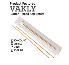 Vakly sterile packaging with peel-down access keeps swabs clean and ready.