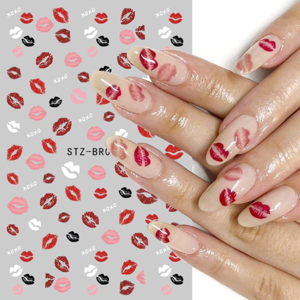 Valentines nail stickers suit spring styles for fresh manicure ideas.