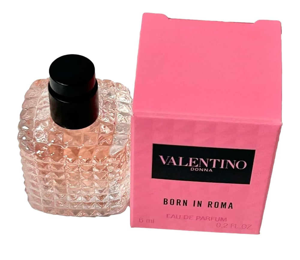 Valentino Born In Roma EDP travel-size packaging emphasizing portability.