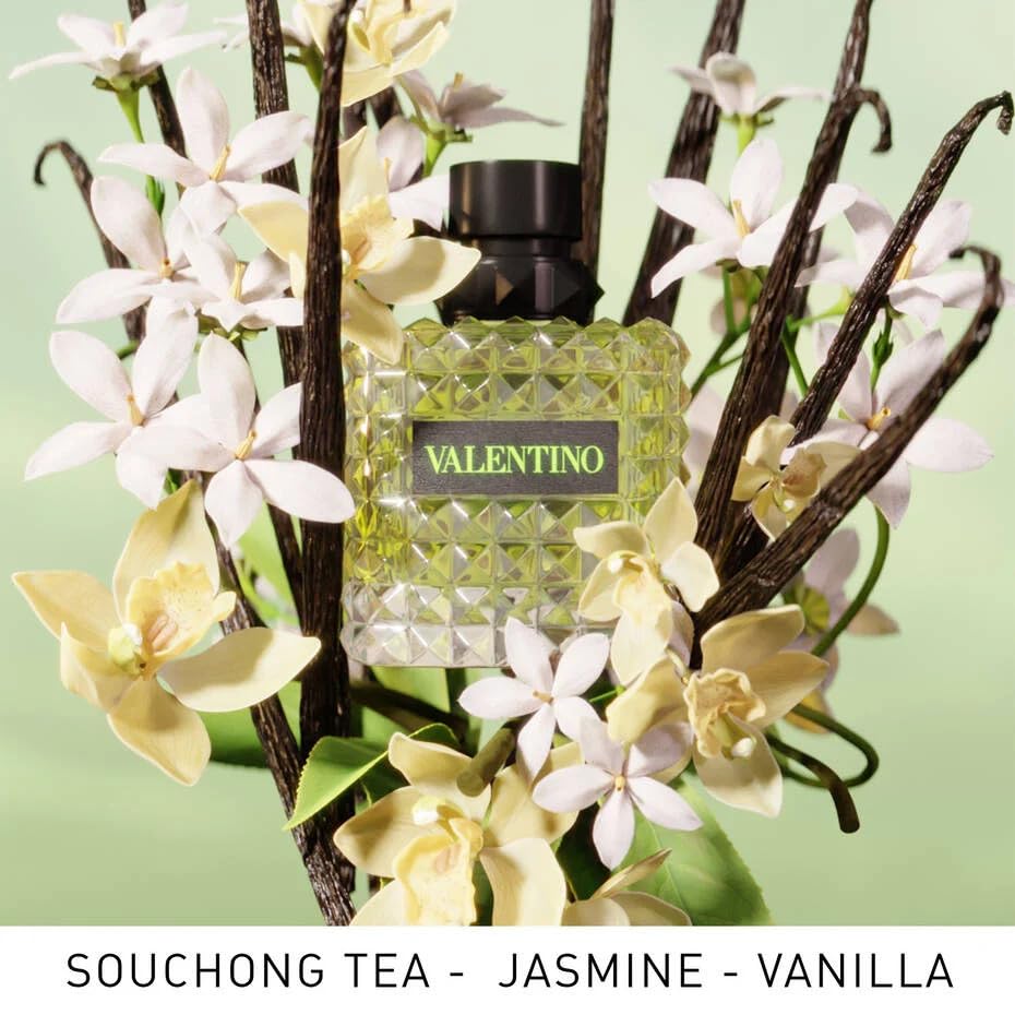 Valentino Born in Roma Green Stravaganza 0.2 oz bottle delivers refreshing energy.