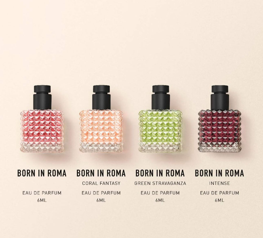 Valentino Donna Born in Roma mini discovery bottles provide portable samples for on-the-go scent changes