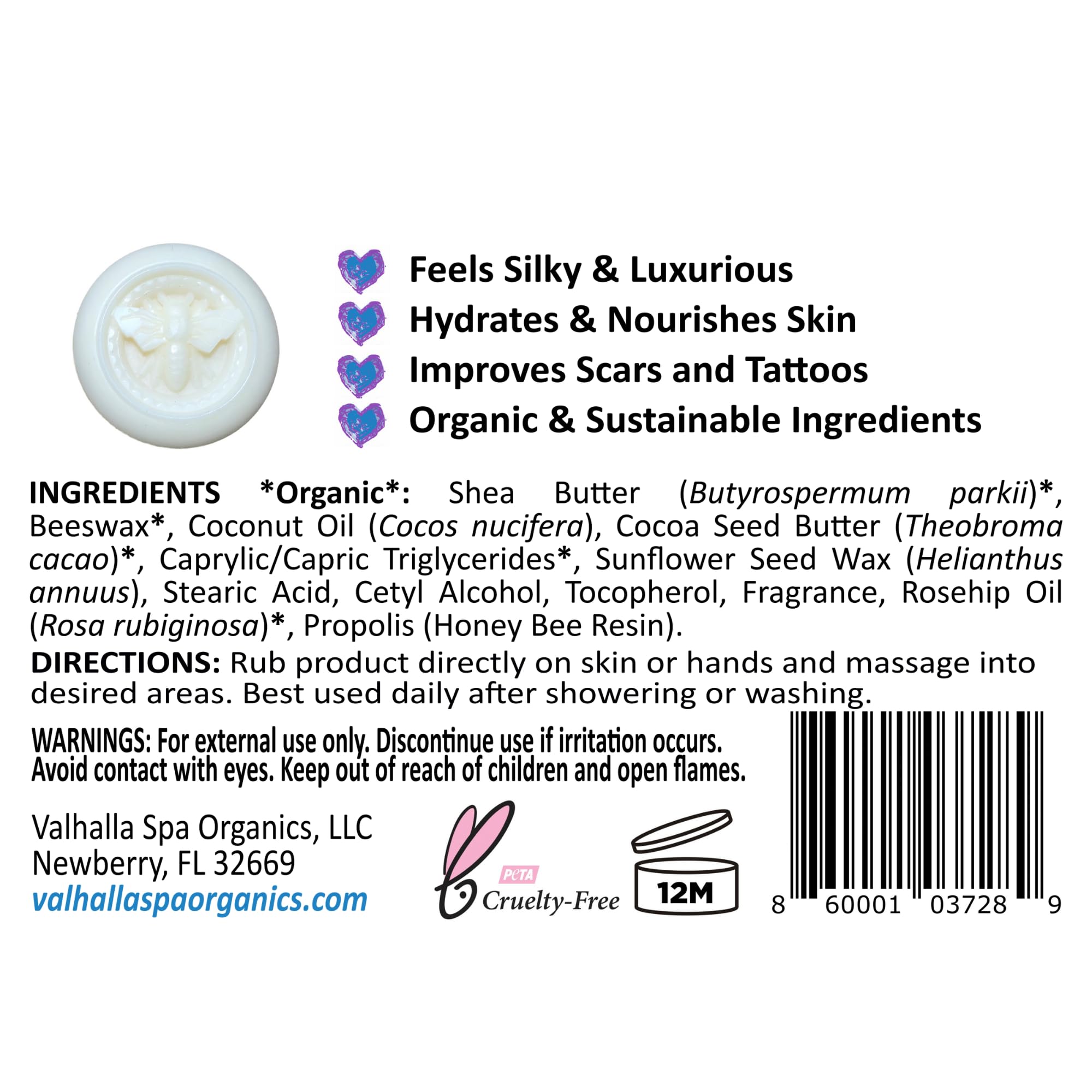 Valhalla Spa Lotion Bar packaging and 1oz size ready for travel