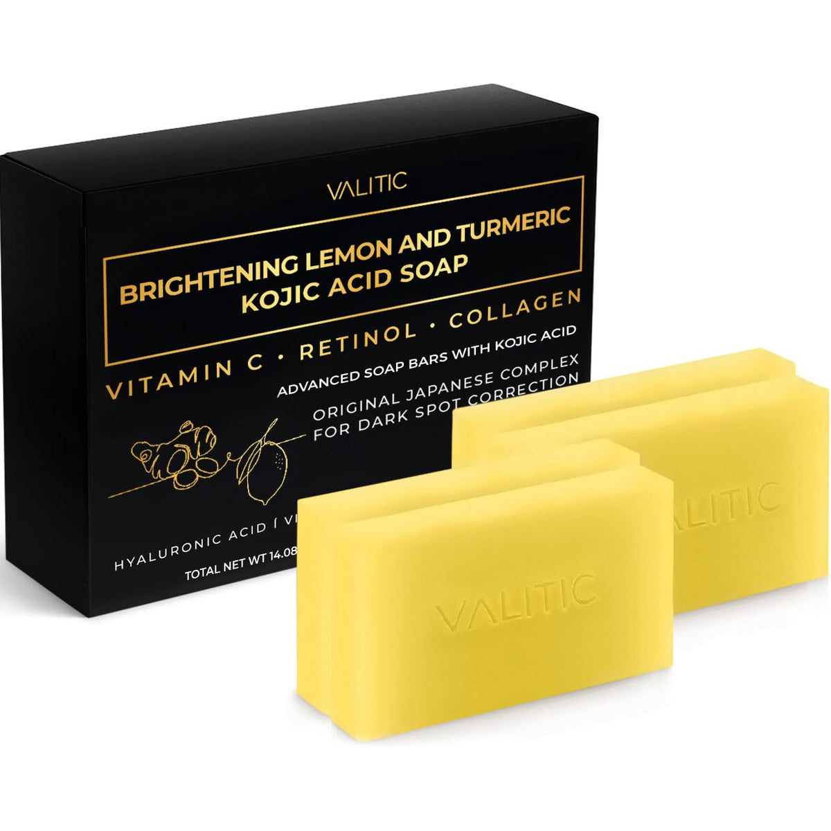 VALITIC brightening lemon-turmeric soap bar for a refreshing cleanse