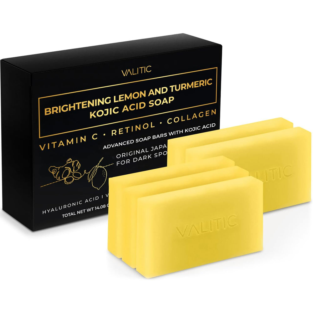 VALITIC brightening lemon-turmeric soap bar for radiant skin.