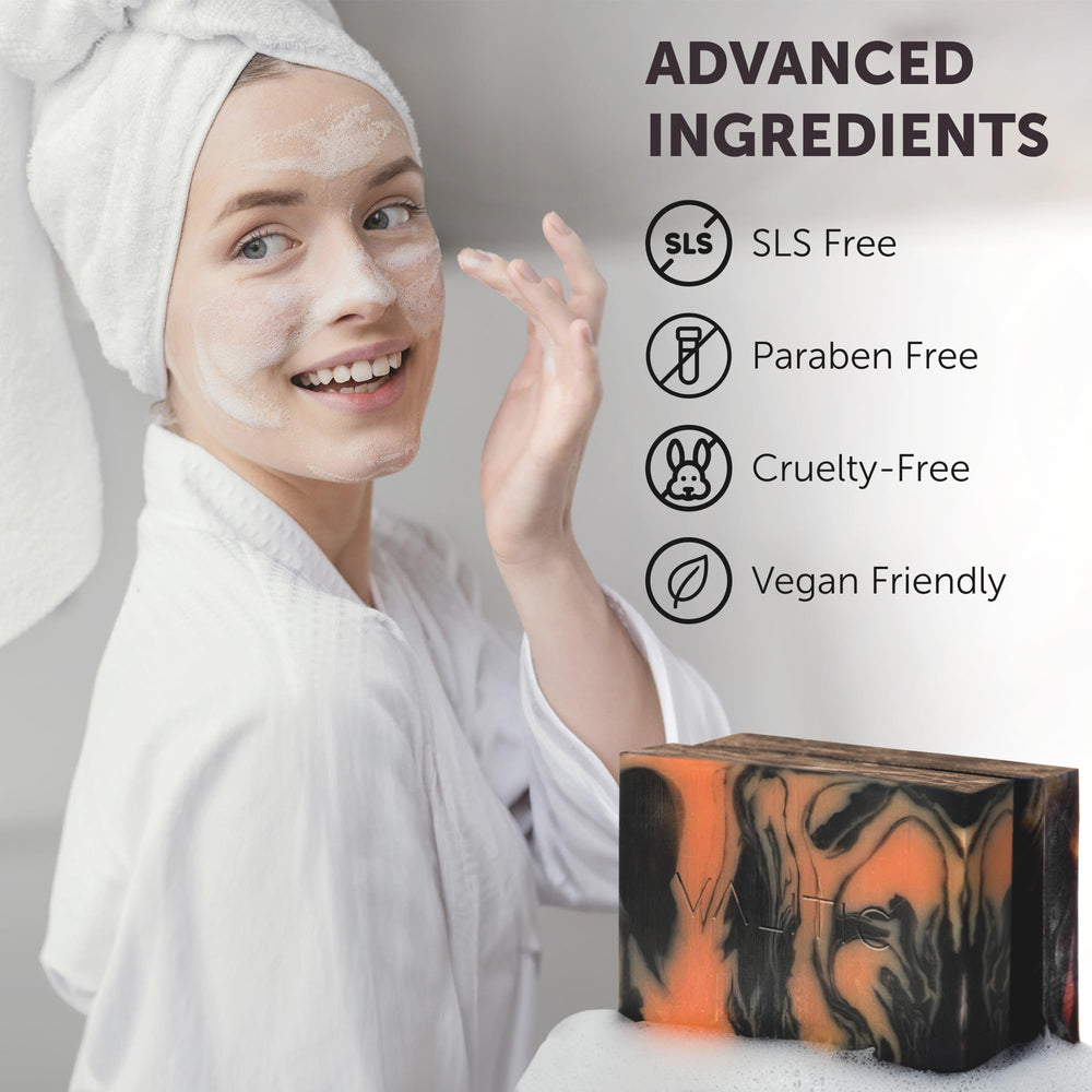 VALITIC Charcoal Kojic Turmeric Bar two-pack display emphasizes value and convenience