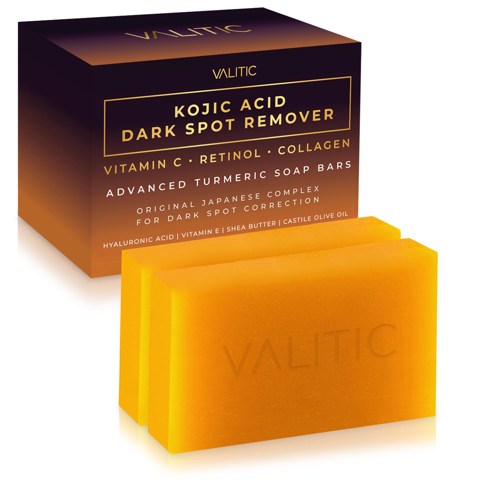 VALITIC Kojic acid dark spot remover soap bar pack helps even skin tone