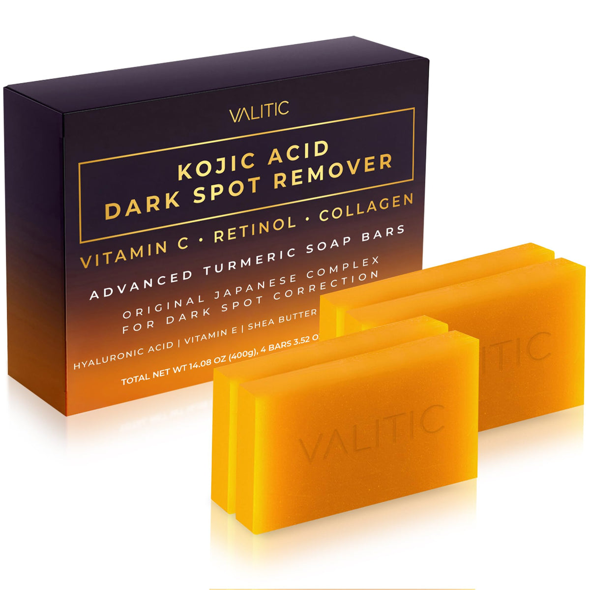 VALITIC Kojic Acid dark spot soap bar for even tone and glow