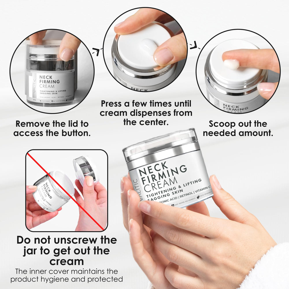 VALITIC neck cream with avocado oil nourishes and moisturizes.