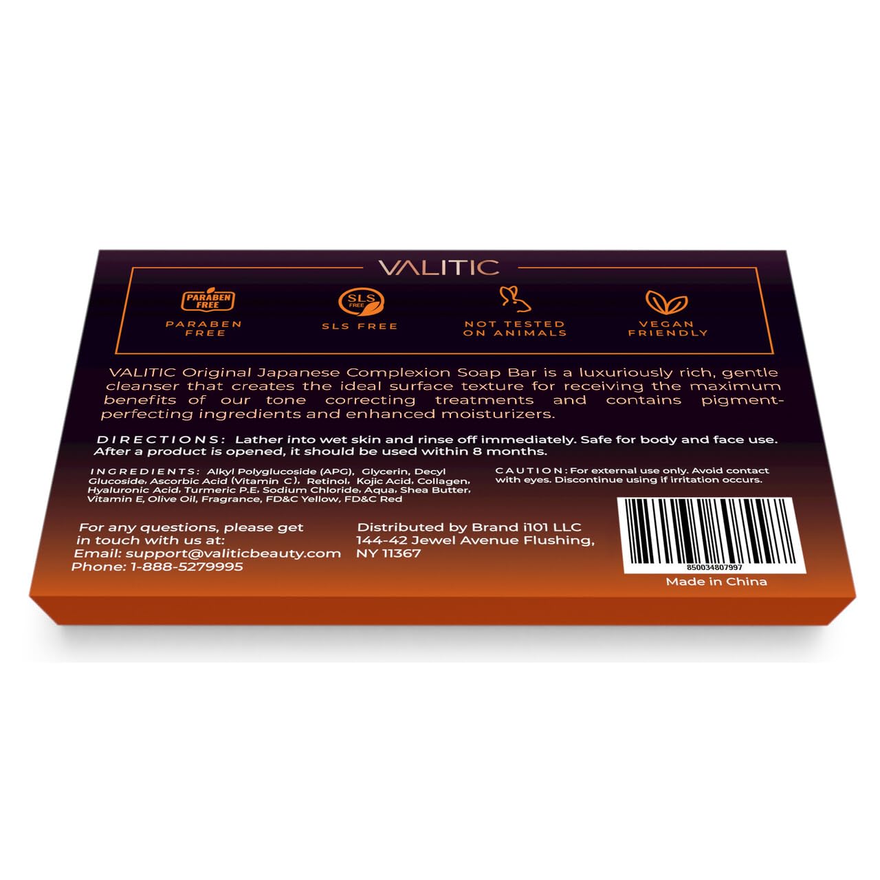 VALITIC Original Japanese Complex foam demonstrates cleansing and brightness