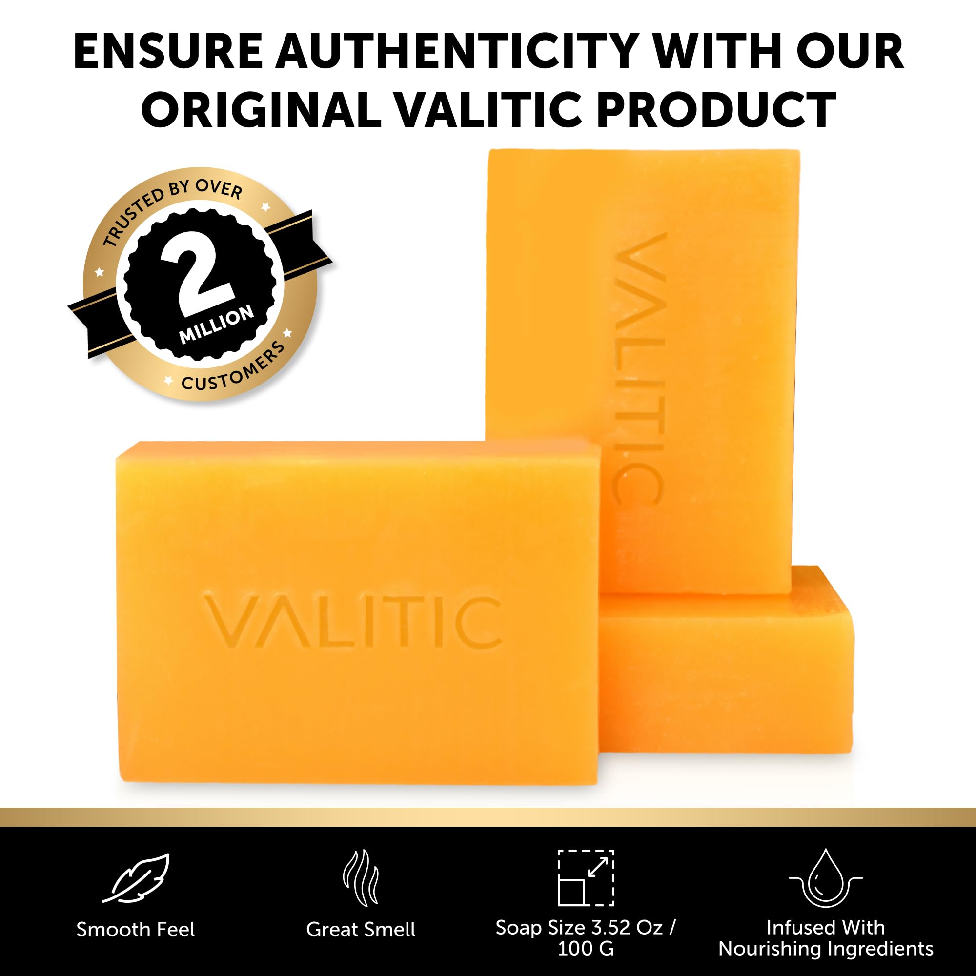 VALITIC bar beside natural ingredients highlighting plant-based formula.