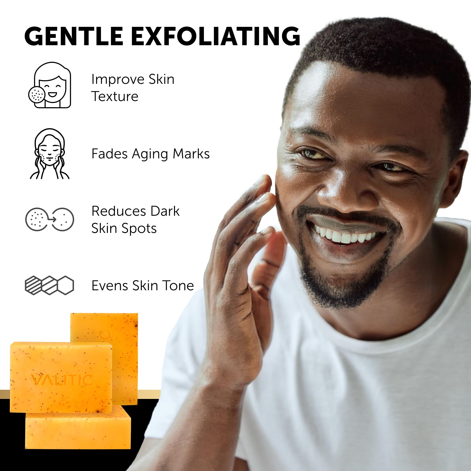 VALITIC close-up of exfoliating shell powder for gentle skin renewal.