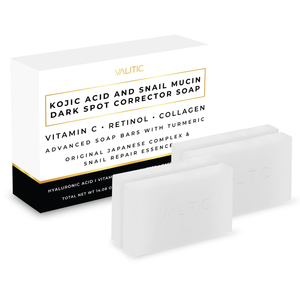 VALITIC snail mucin cleanser bar with turmeric for deep hydration and brighter skin texture