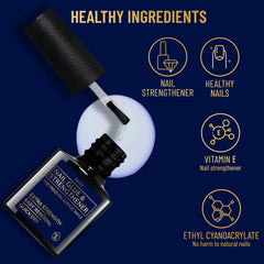 VALITIC Strong Nail Glue demonstrates nail strength for tips and overlays.