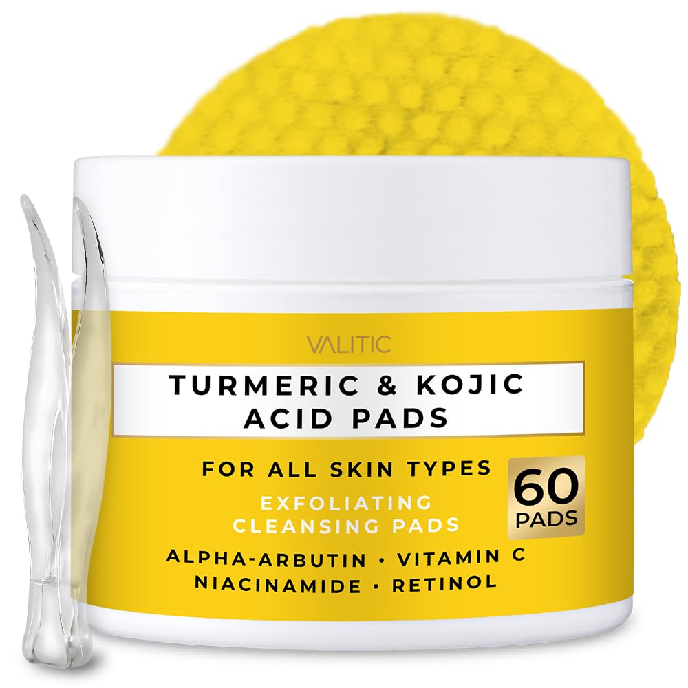 VALITIC Turmeric Kojic Pads pack for exfoliation and brightening.