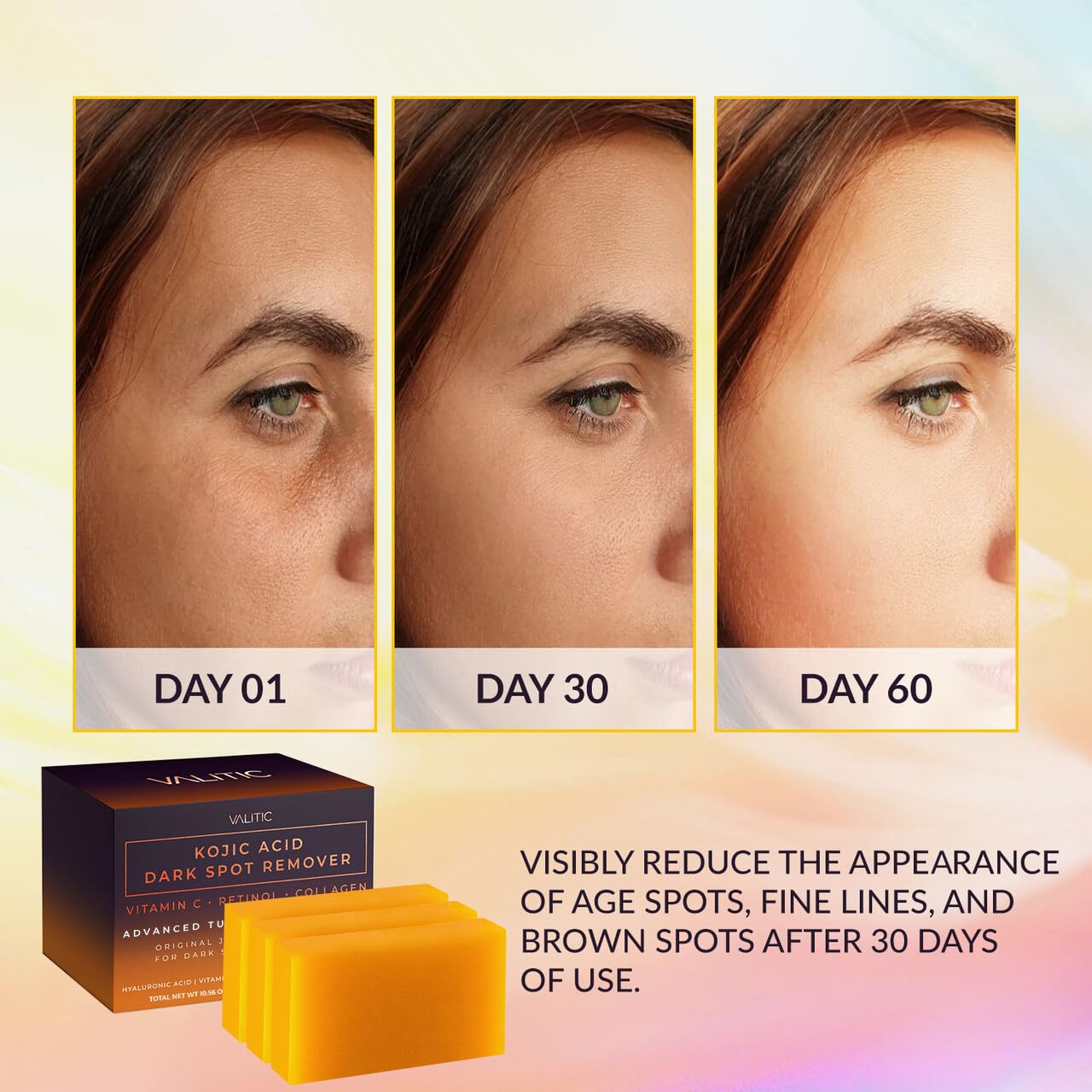 VALITIC Vitamin C hydration soap bar brightens and nourishes the skin.