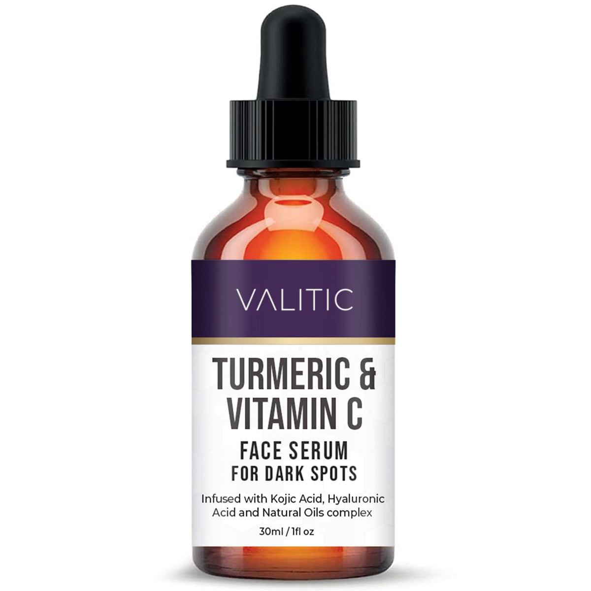 VALITIC Vitamin C Serum bottle closeup for brightening care.