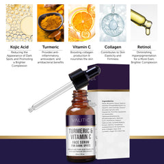 VALITIC Vitamin C Serum label highlights Niacinamide and Hyaluronic Acid for hydration.