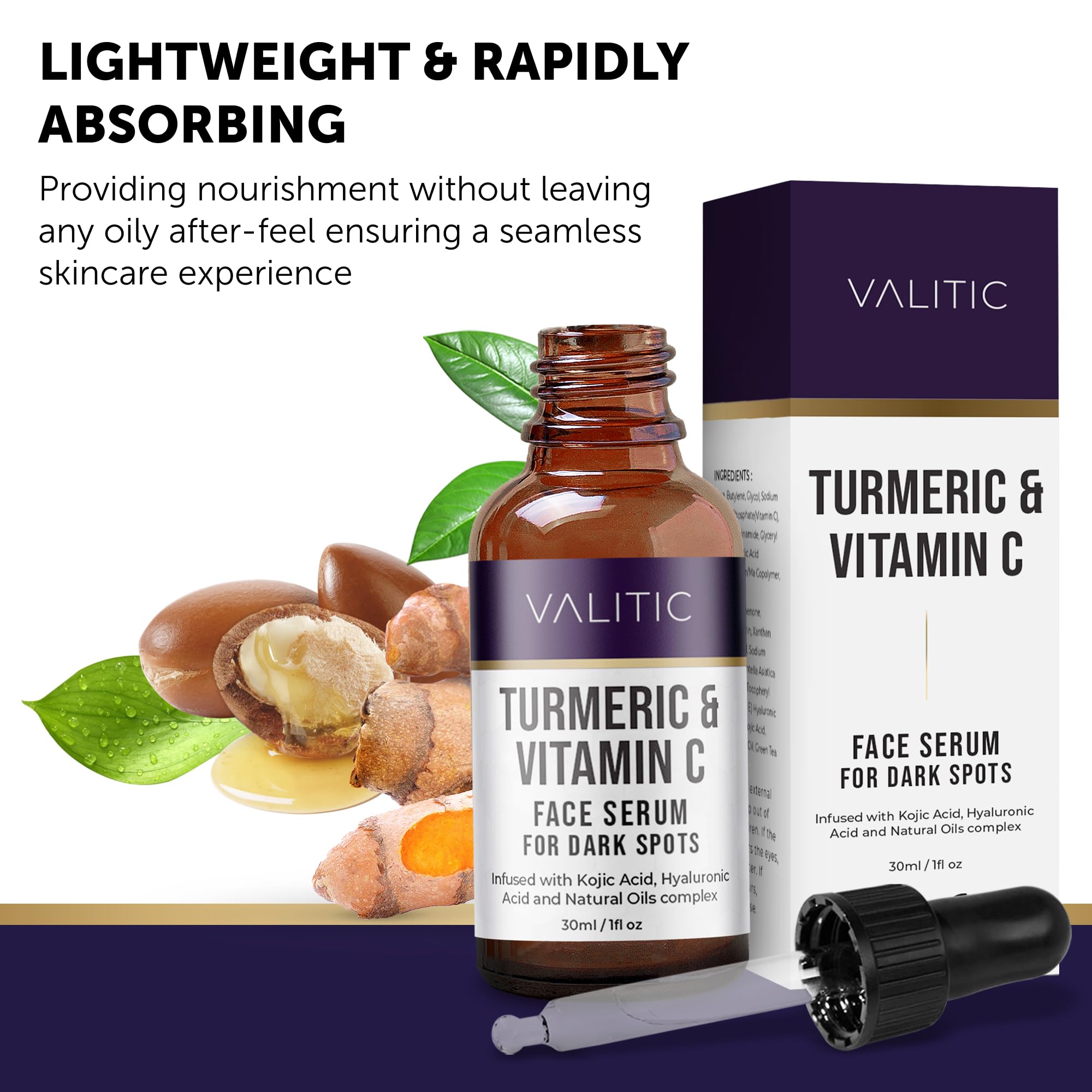VALITIC Vitamin C Serum pump in use for easy, mess-free application.