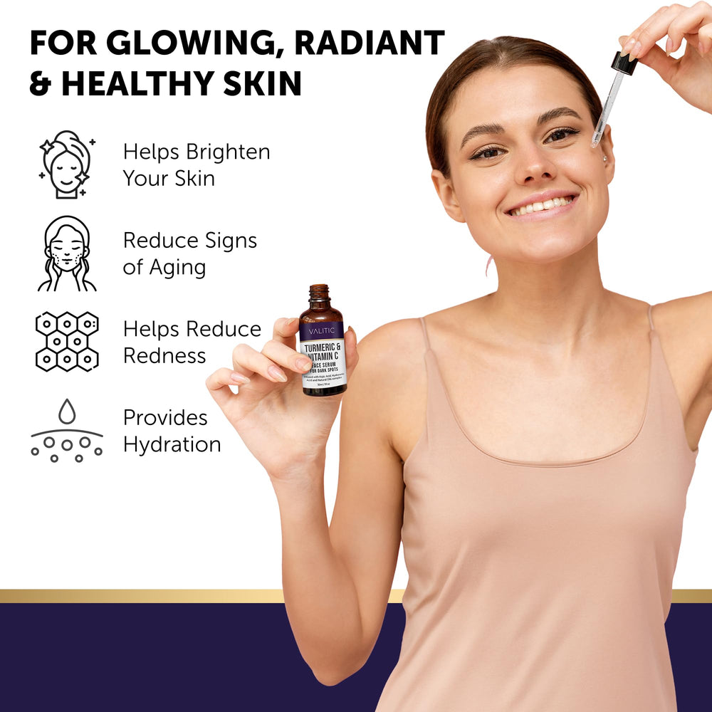 VALITIC Vitamin C Serum texture swirl shows a light, fast-absorbing formula.