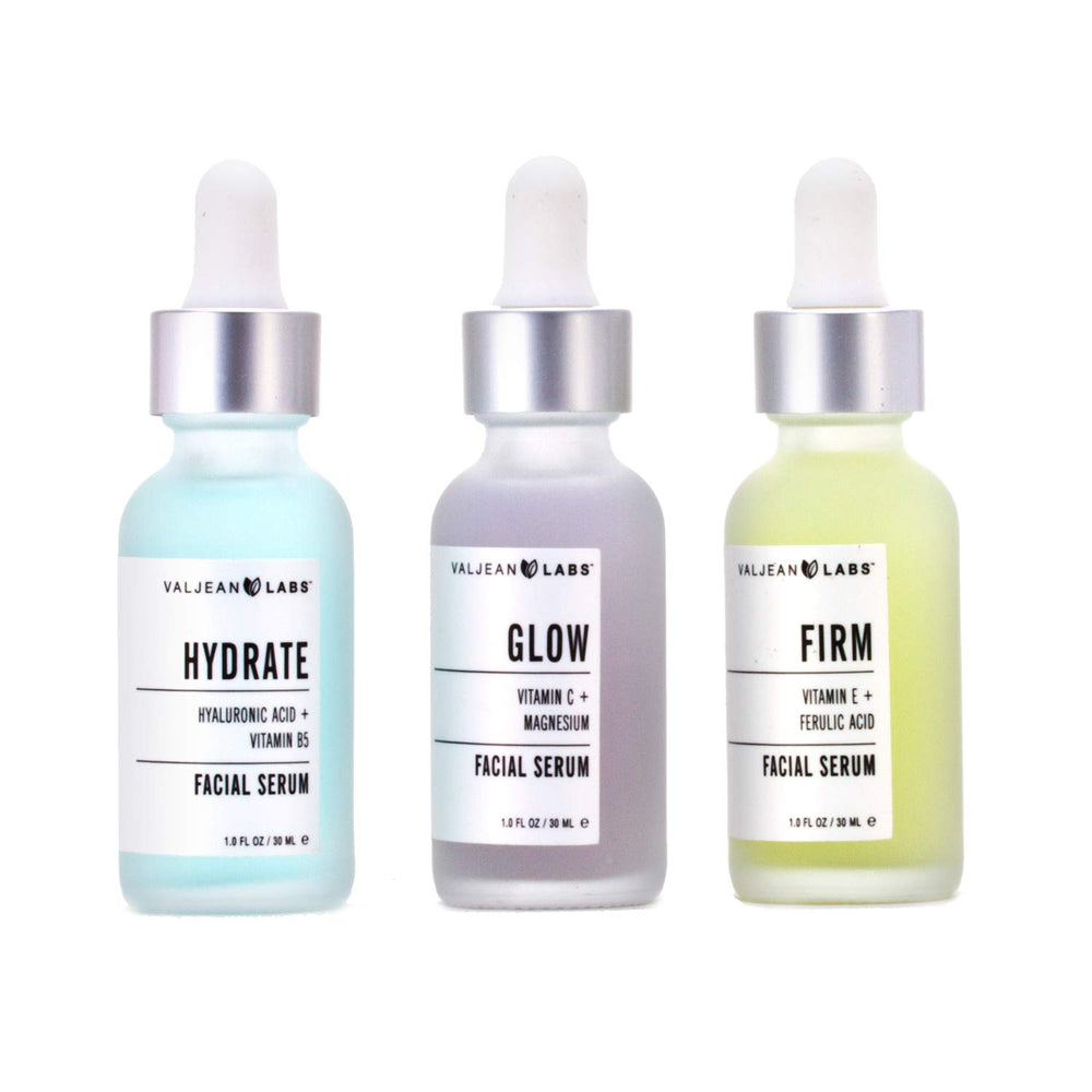 Valjean Labs Hydrate serum bottle delivering plump hydration.