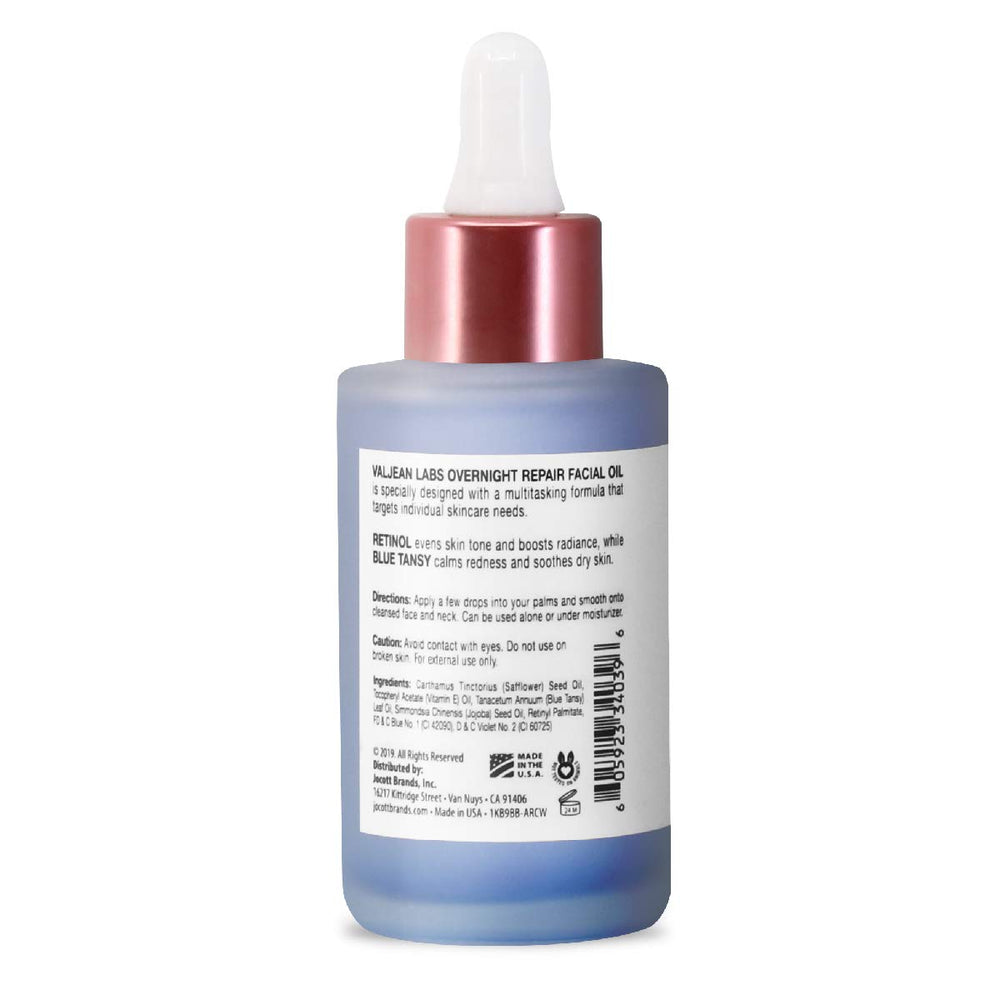 VALJEAN LABS Dropper dispensing image showing nightly application for even skin tone.