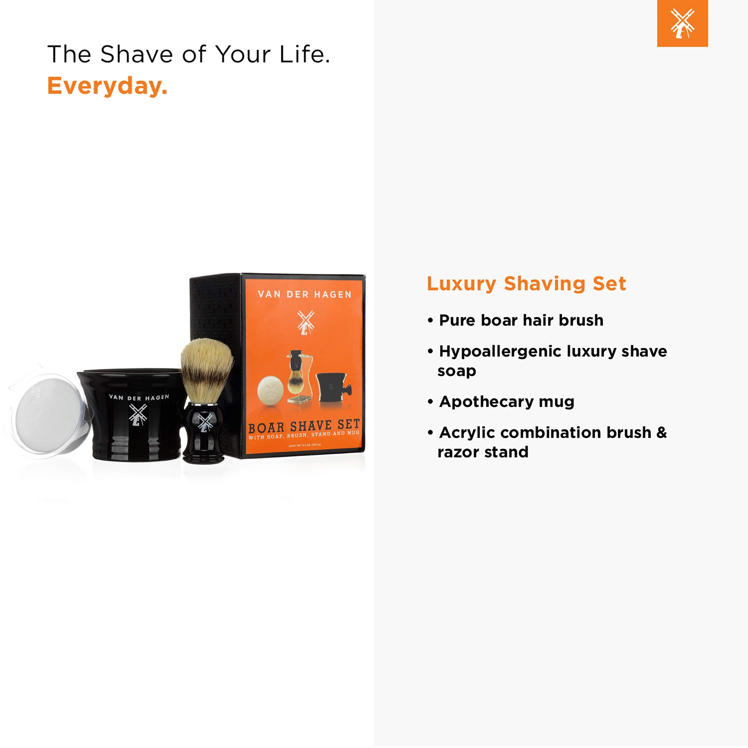 Van Der Hagen apothecary mug offers classic style and practical lather preparation.