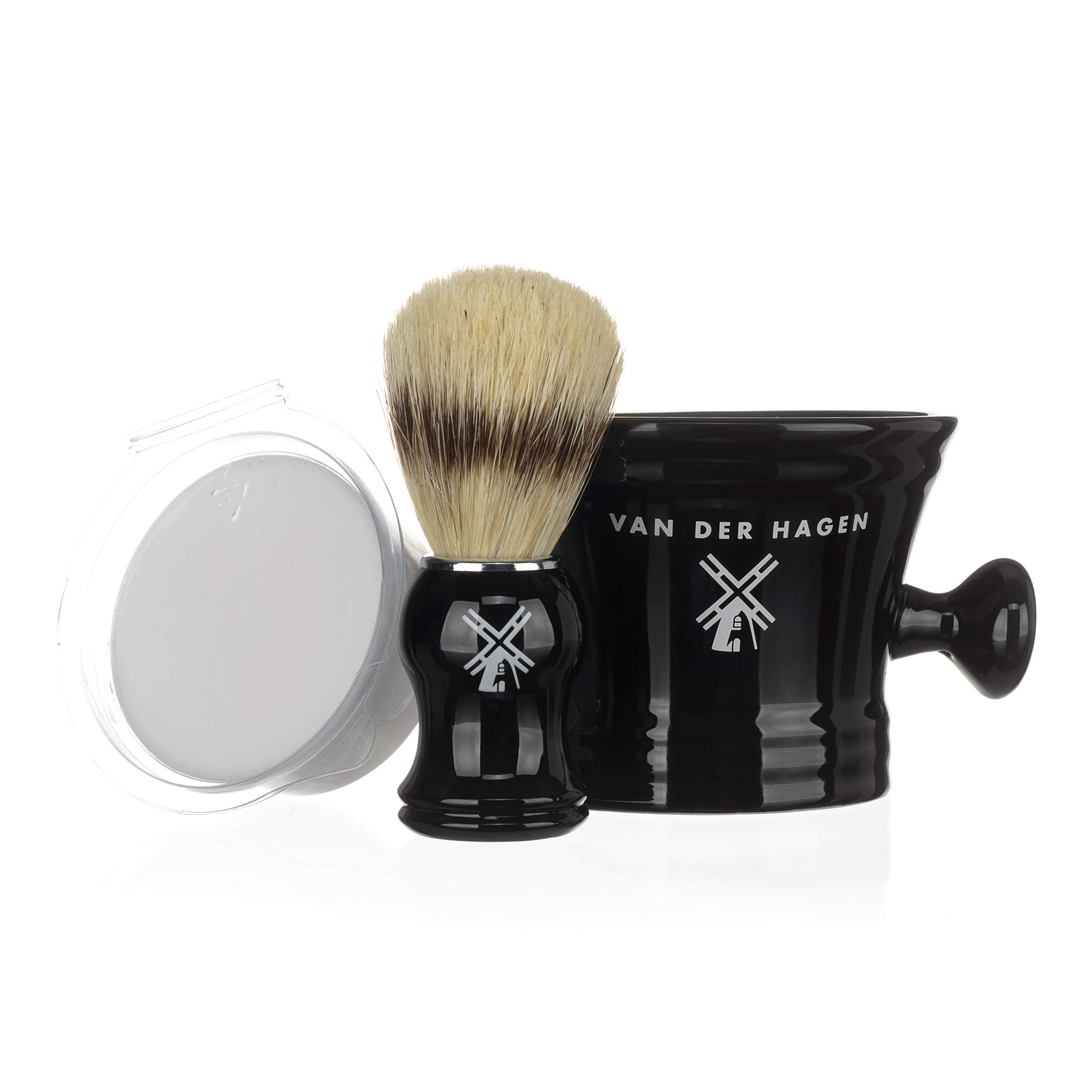Van Der Hagen luxury shaving set with boar bristle brush delivers a rich, smooth lather.