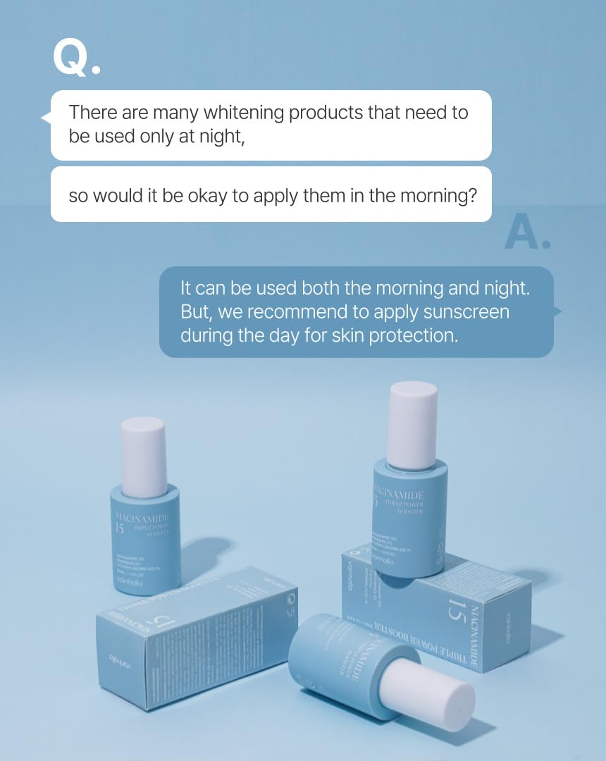 Ingredients chart: 15% niacinamide, 2% panthenol, 17% sea buckthorn extract in V'anhalla booster.