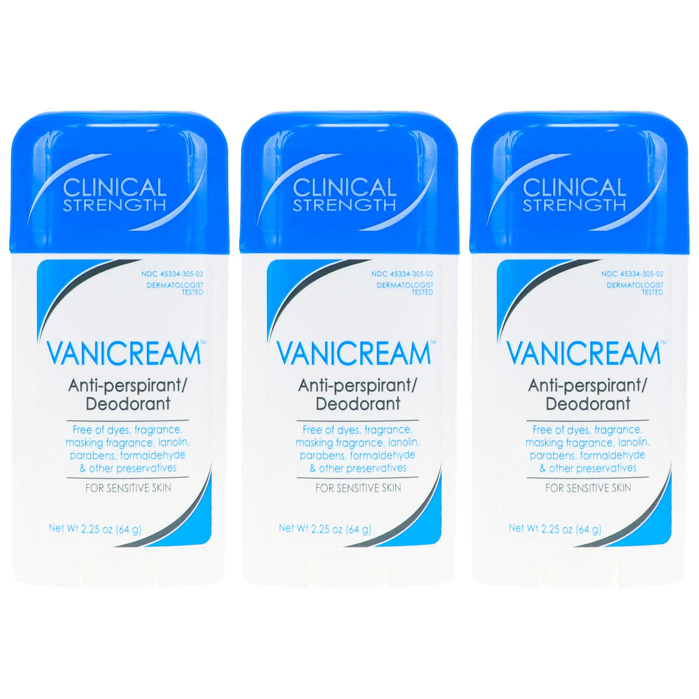 Vanicream anti-perspirant stick application for all-day, smooth, dry underarm protection.