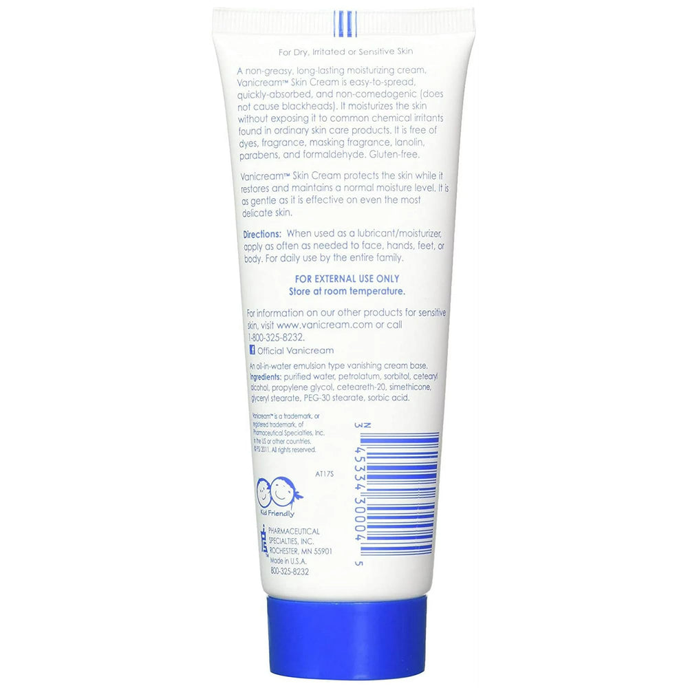 Texture of Vanicream cream being rubbed onto dry skin for quick absorption.