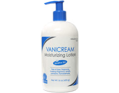 Vanicream Moisturizing Lotion packaging shown for family-friendly, easy dispensing.