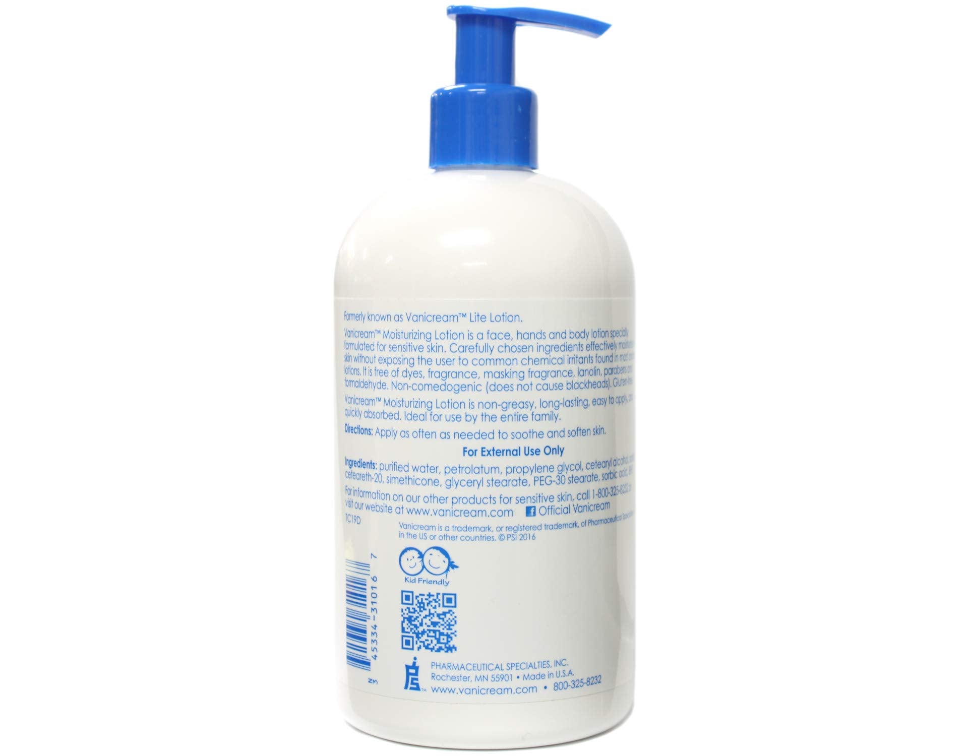 Vanicream Moisturizing Lotion texture close-up shows light, non-greasy absorption.