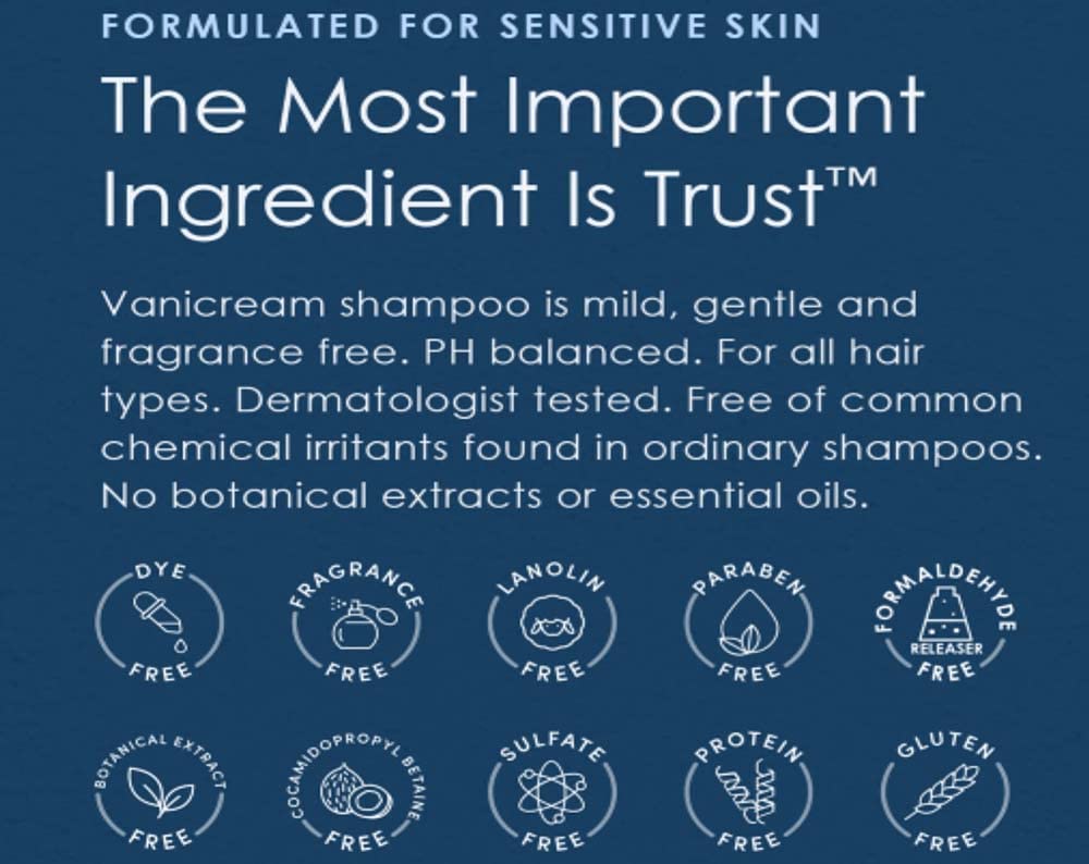 Vanicream Shampoo bottle with pump indicates easy, daily use.