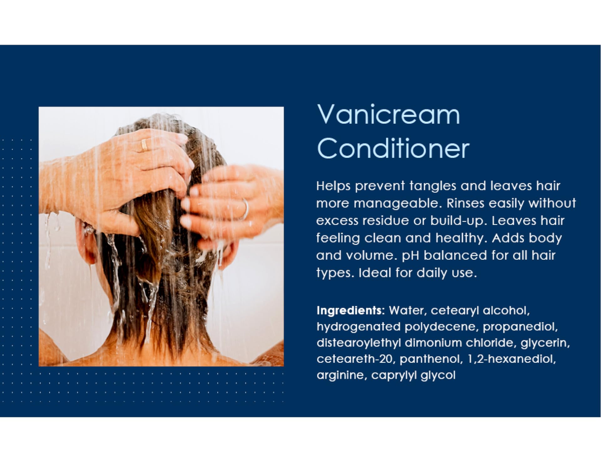 Vanicream skin-friendly shine on bottle indicates mild conditioning