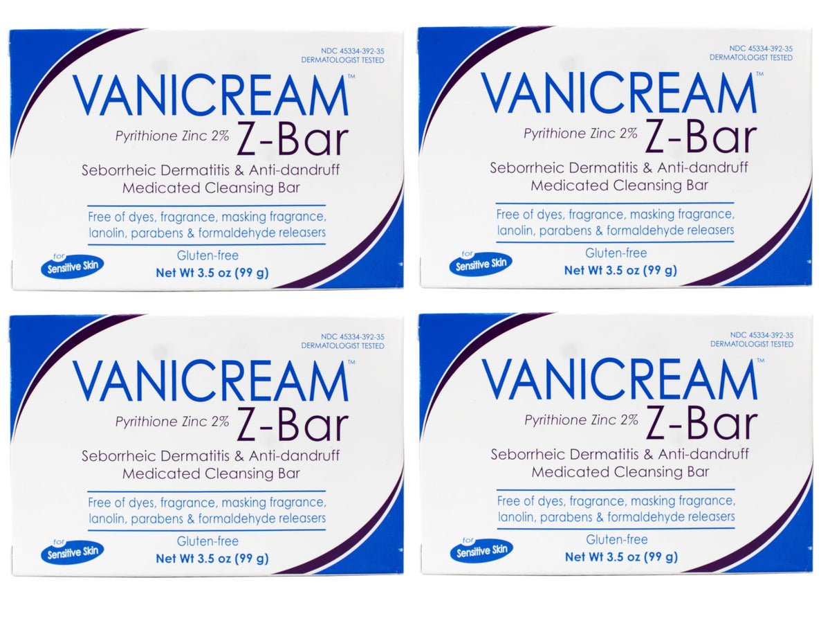 Vanicream Z-Bar medicated cleansing bar packaging for sensitive skin protection.